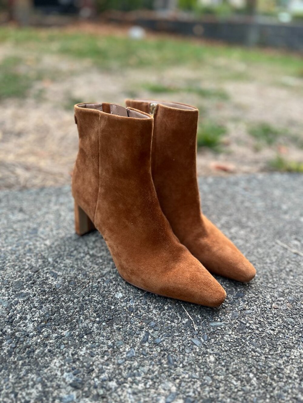 Sam Edelman Saige Leather Block Heel Ankle Boots Size 7.5
